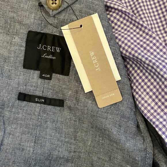 NWT J CREW Ludlow Slim Fit Suit Jacket Portuguese Cotton-Linen + 2 Dress Shirts - Picture 10 of 14
